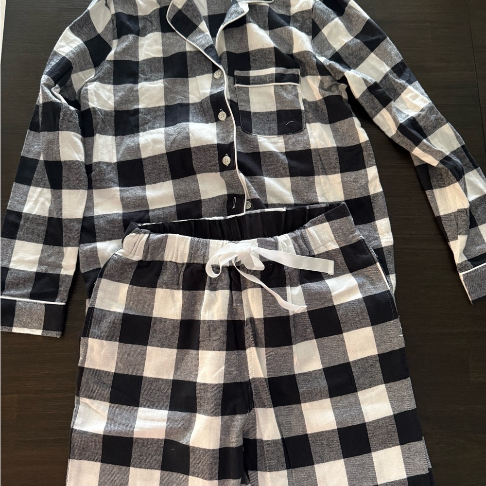 Women's Lands End -Black and White Checkered Pajamas/ Size XS-NWOT